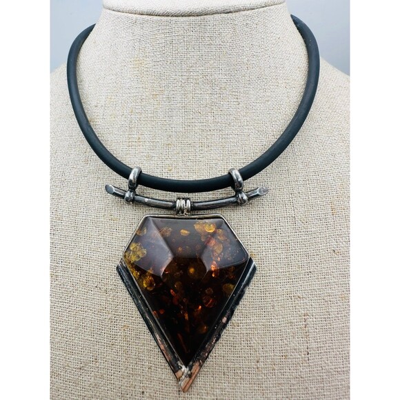 Gorgeous artisan natural amber statement Necklace